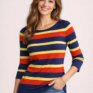 Banana Republic Nautical Stripe Sweater M Preppy Breton Knit Top